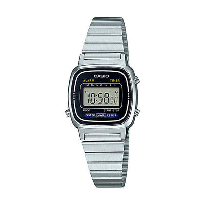 Reloj Casio Vintage LA-670WD-1 Digital Negro/Plateado