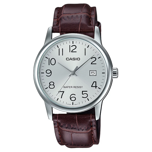 Reloj Casio Análogo MTP-V002L-7B2 Clásico Marrón/plateada