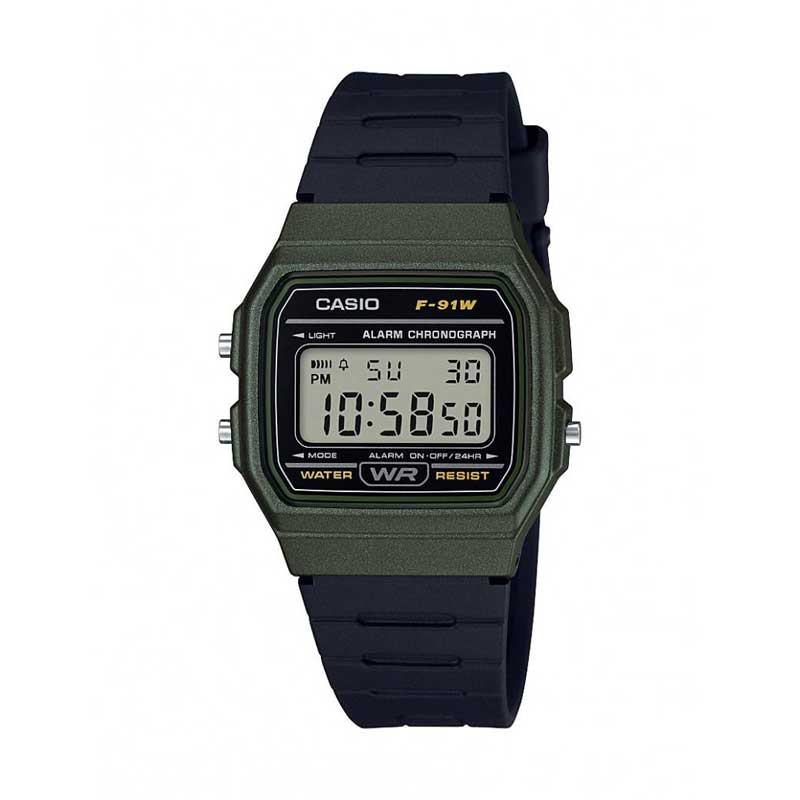 Reloj Casio Vintage F-91WM-3A Digital Verde/Negro