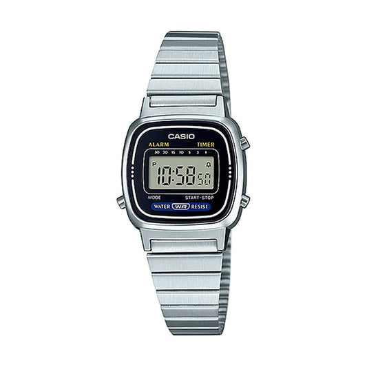 Reloj Casio Vintage LA-670WD-1 Digital Negro/Plateado